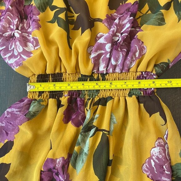 Sweet Storm Yellow Wide Leg Romper Size Large - Picture 4 of 6